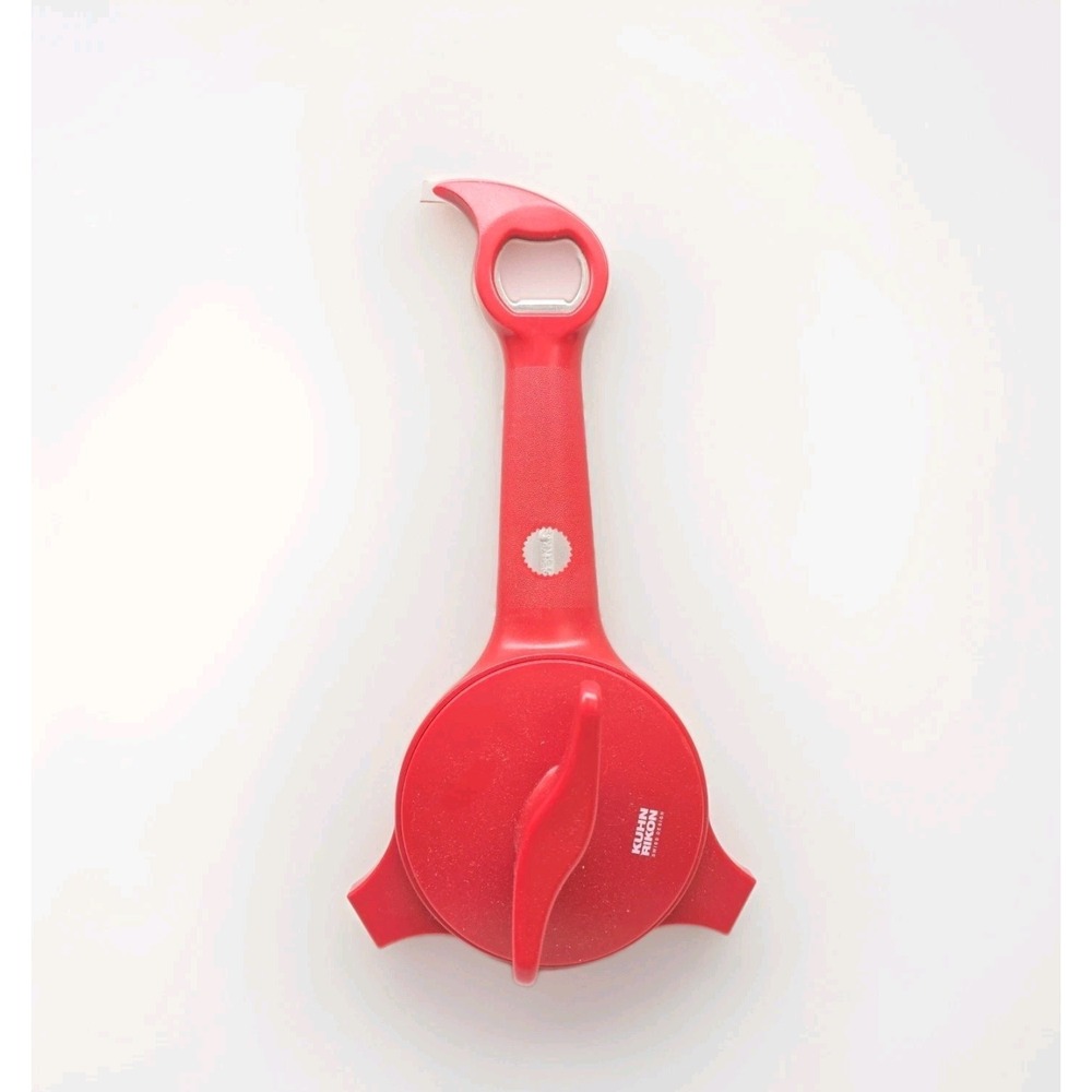 Kuhn Rikon Deluxe Gripper Jar Opener Red 2561 Adjustable 1"-3.5" + Bottle Opener